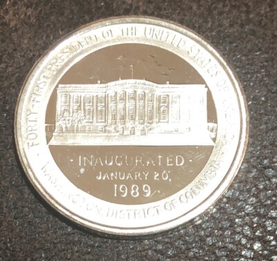 George H Bush January 20th 1989 Inauguration President Silver