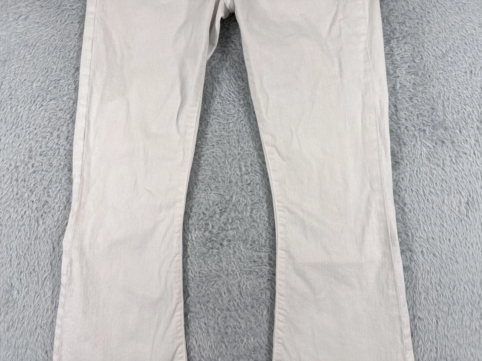 Pantalones de mezclilla negros orquídea para mujer blancos 28 acampanados dobladillo crudo mezcla de algodón 24x29 Foto 3 de 4