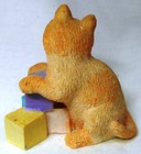 Unbranded Miniature Resin Orange Cat with Alphabet Blocks "C, A, T" — photo 4