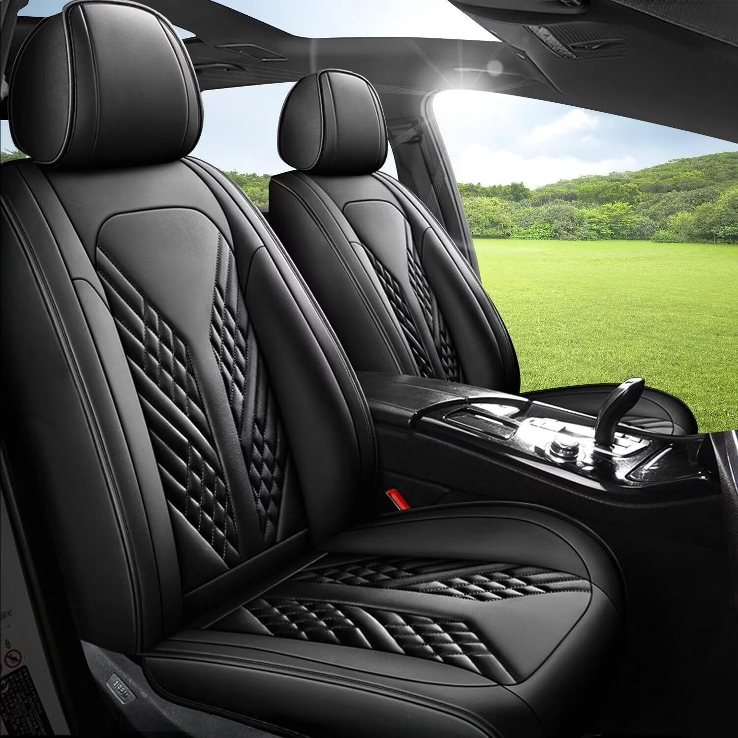 For Nissan Kicks 2018-2023 PU Leather Car Front Row Seat Cover Protector Pad