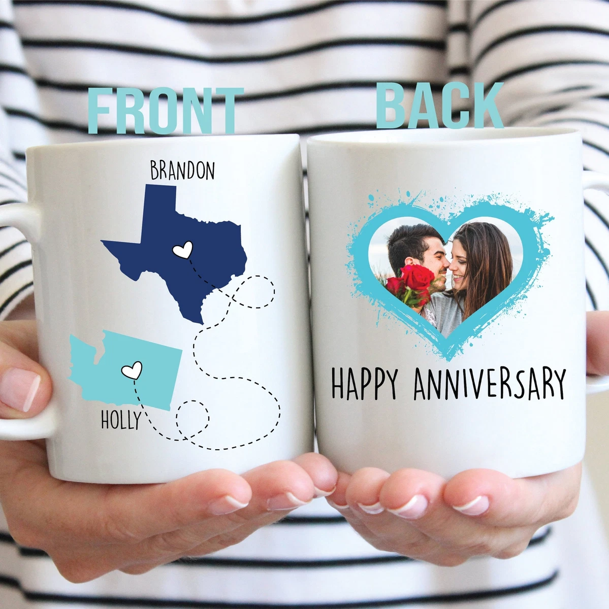 Long Distance Relationship Gift State To State Muglong Distance Anniversary Gift