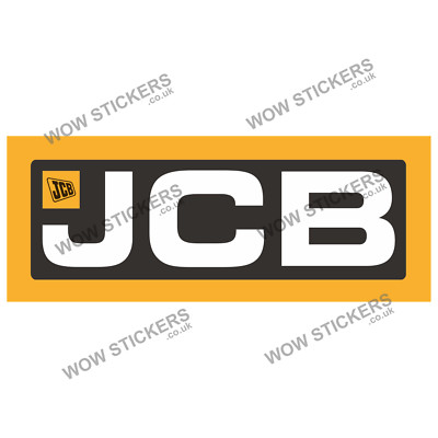 JCB Bagger Aufkleber 210x85mm Auto Mancave Van Farm Laptop Traktor Decal