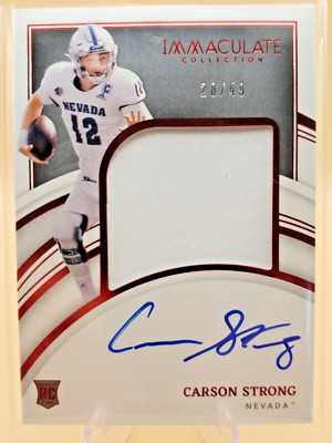 2022 Panini Immaculate #57 Carson Strong Patch Auto /49 - Nevada