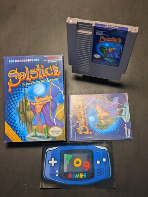 Solstice: The Quest for the Staff of Demnos (Nintendo, 1990) NES CIB COMPLETE