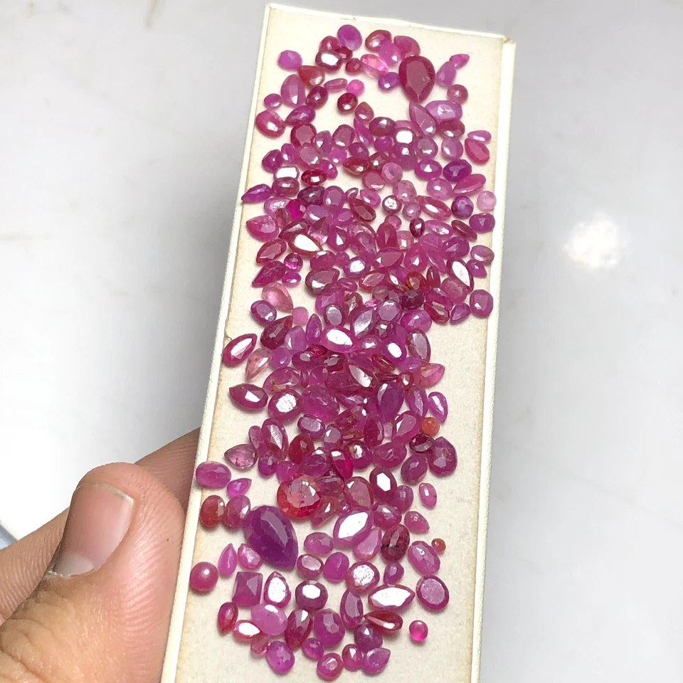 Natural Ruby Gemstone Mixed Shape Lot Untreated Loose Gemstones Wholesale 35 Ct - Image 4 of 4