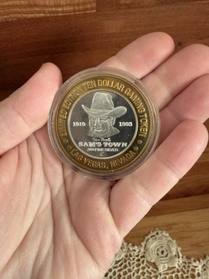1993 Sam's Town Las Vegas .999 Fine Silver Ten Dollar Gaming Token