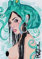 Scott Blair "Octupus Girl" Retired Mini Print SIGNED 5x7