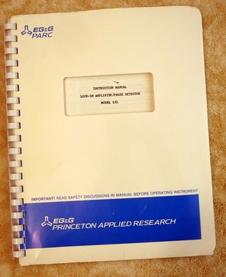 EG&G 121 Lock-In Amplifier/Phase Detector Instruction Manual