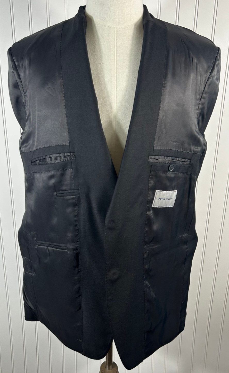 PETER MILLAR - Solid Black Wool Two Button Double… - image 10