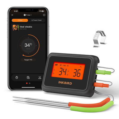 Inkbird IDT-22-B Bratenthermometer, Bluetooth 5.0 Grillthermometer, 330Ft (100M)