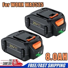 2pack For WORX 20V Battery MAX Extend 8.0Ah Lithium 20Volt WA3520 WA3525 WA3575