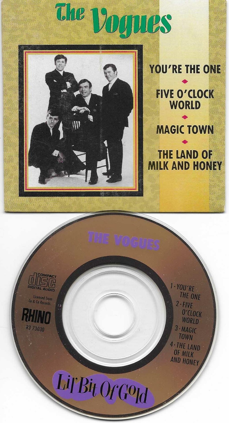 THE VOGUES Lil Bit of Gold 4TRX LIMITED MINI 3 INCH CD single 1988 USA CD3