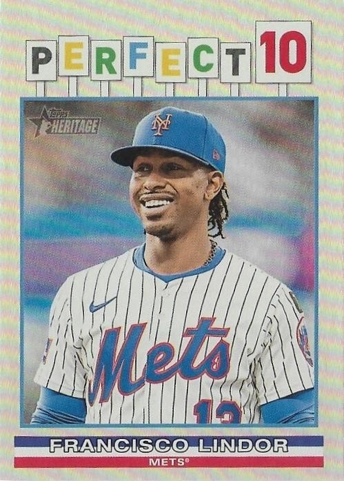 FRANCISCO LINDOR 2025 Topps Heritage High Number HOLO FOIL Perfect 10 Mets 🔥