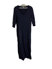 Lauren Ralph Lauren Womens Medium Long Cotton Jersey Maxi Dress Navy Blue