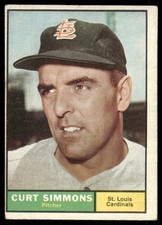 1961 Topps Curt Simmons #11 St. Louis Cardinals