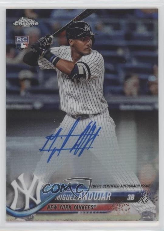 2018 Topps Chrome Rookie Auto Refractor 54/499 Miguel Andujar #RA-MA Auto 7m3