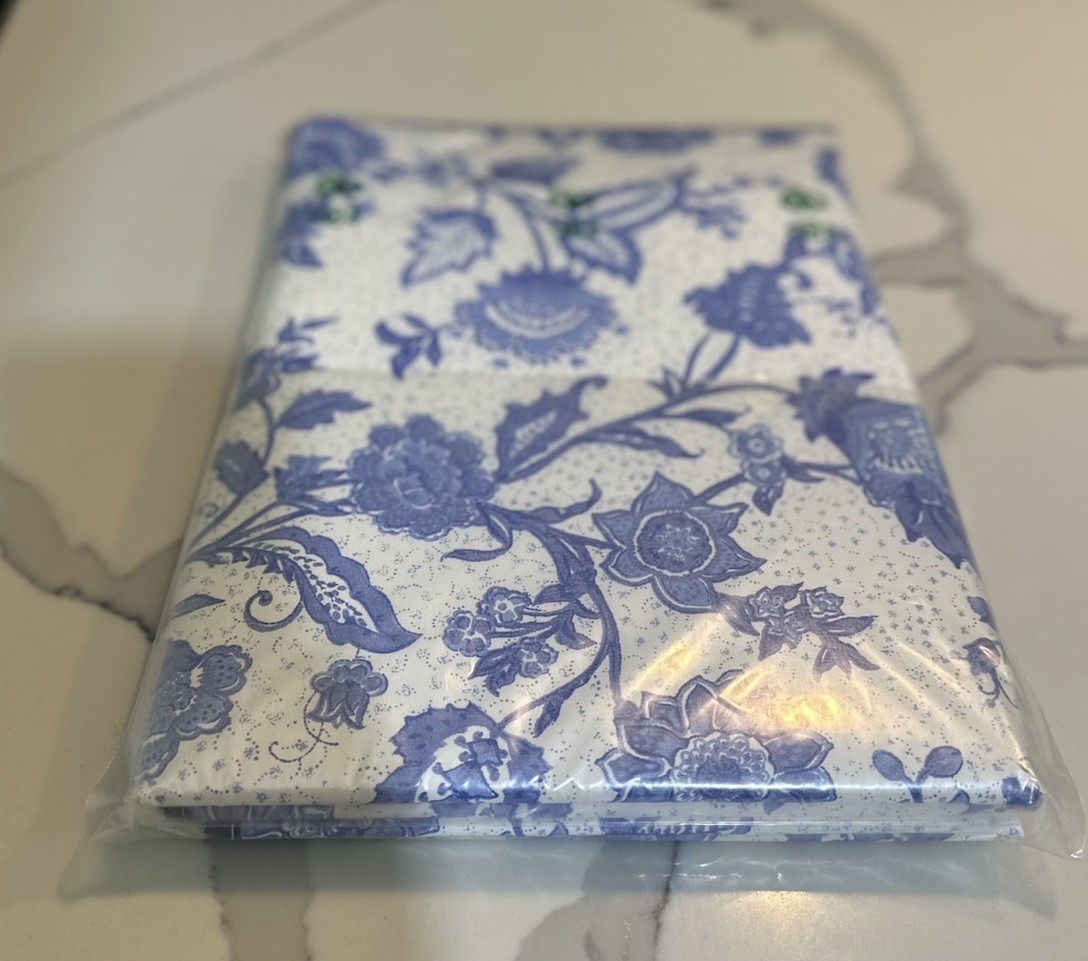 WENKO Wenselaar Germany Titanium Ironing Pad Blanket Blue Floral Cotton NEW