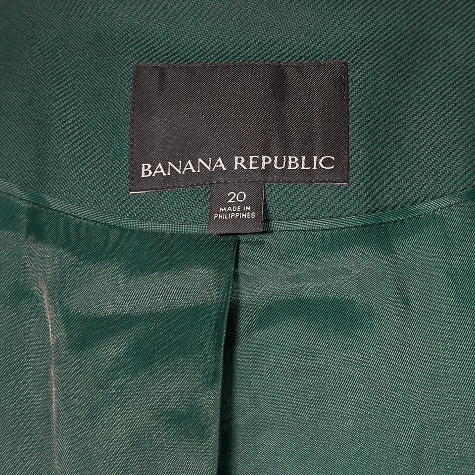Blazer para mujer Banana Republic 20 verde esmeralda forrado de lana a medida traje chaqueta Foto 3 de 4