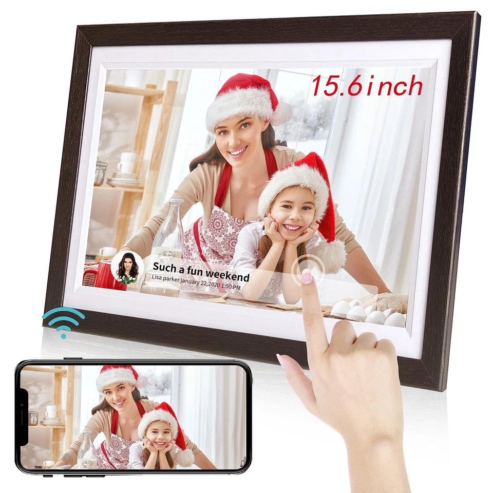 Tibuta Cornice digitale WLAN da 15,6 pollici, 1366 x 768 IPS touch (f0V)