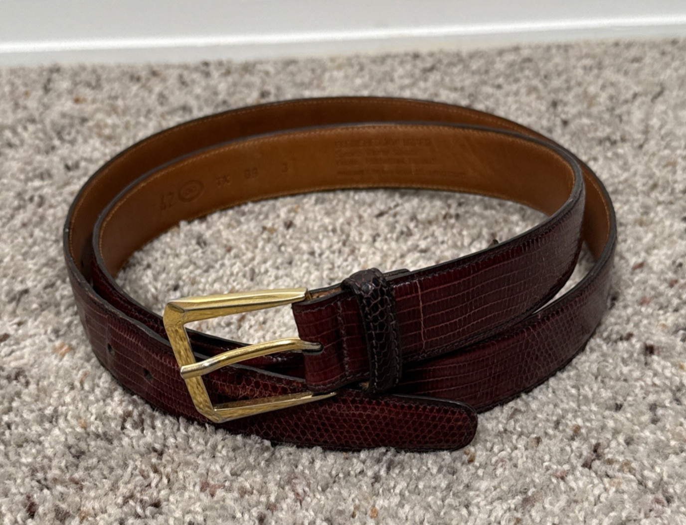 Trafalgar Burdgundy Burnished Java Lizard Dress B… - image 1