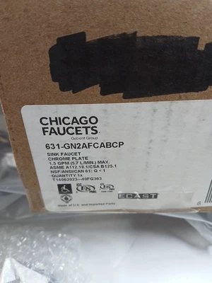 CHICAGO FAUCETS 631-GN2AFCABCP Wall Mounted Sink Faucet Chrome Plate
