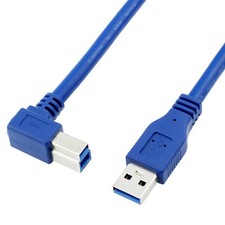 USB 3.0 Cable - Type A-Male to Right Angle Type B-Male Printer Scanner Cord -...