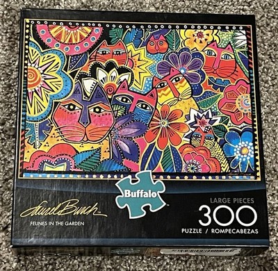 300 Large Piece Jigsaw Puzzle Laurel Burch  Felines In The Garden 100% Complete