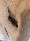 POPSUGAR Coat Jacket Womans Sz L Cream Long Oversized Teddy Boxy Faux Fur Hook — photo 7