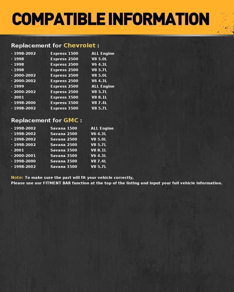 Módulo de bomba de combustible para Chevy Express GMC Savanna 1500 2500 3500 1998-2002 ZC Foto 2 de 4