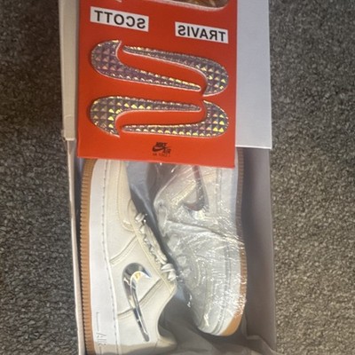 Nike Air Force 1 Travis Scott White Gum Removable Swoosh Low Top Sneaker