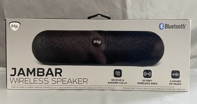 Jambar Wireless Speaker Bluetooth, Black 30ft Wireless Area 2 Hours Small Black
