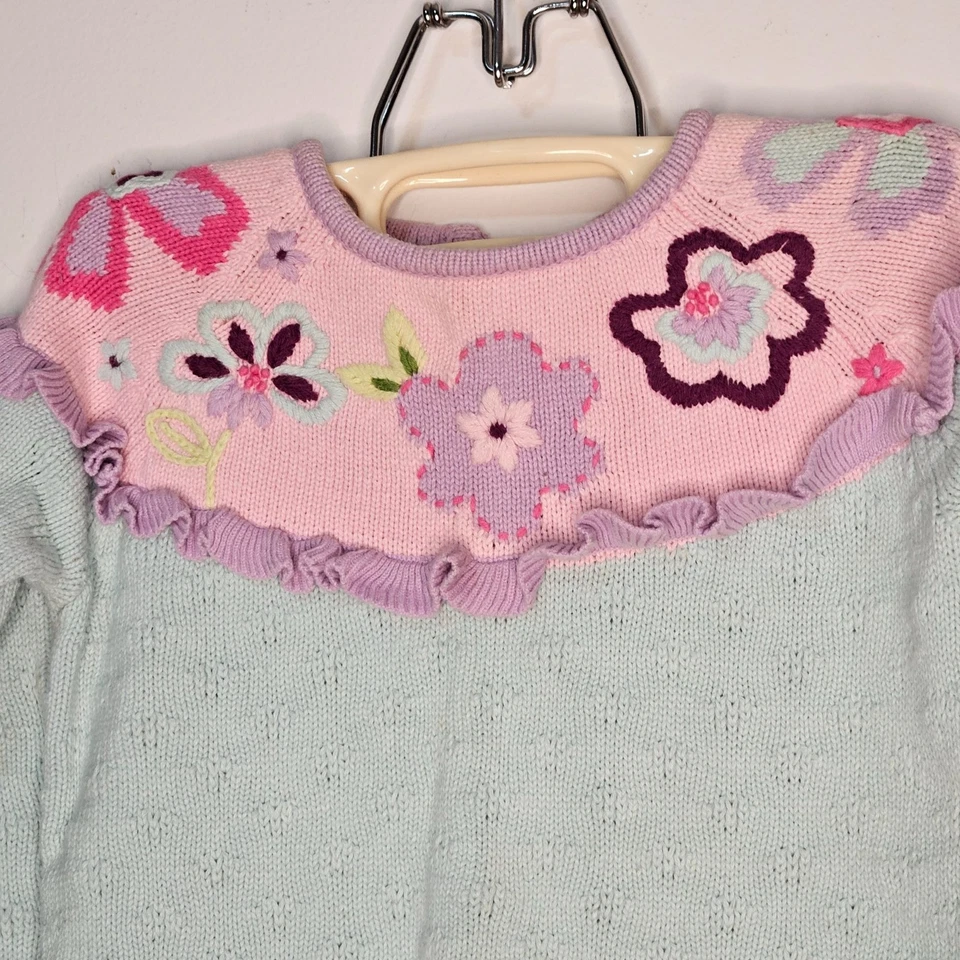 Niñas Hanna Anderson Cottagecore Volantes Floral 100% Algodón Manga Larga Suéter Foto 2 de 4