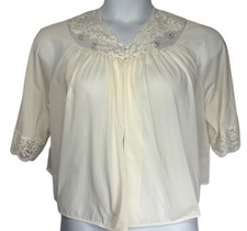 Vintage Shadowline Nylon Lace Feminine Retro Embroidered Bed Jacket Size M