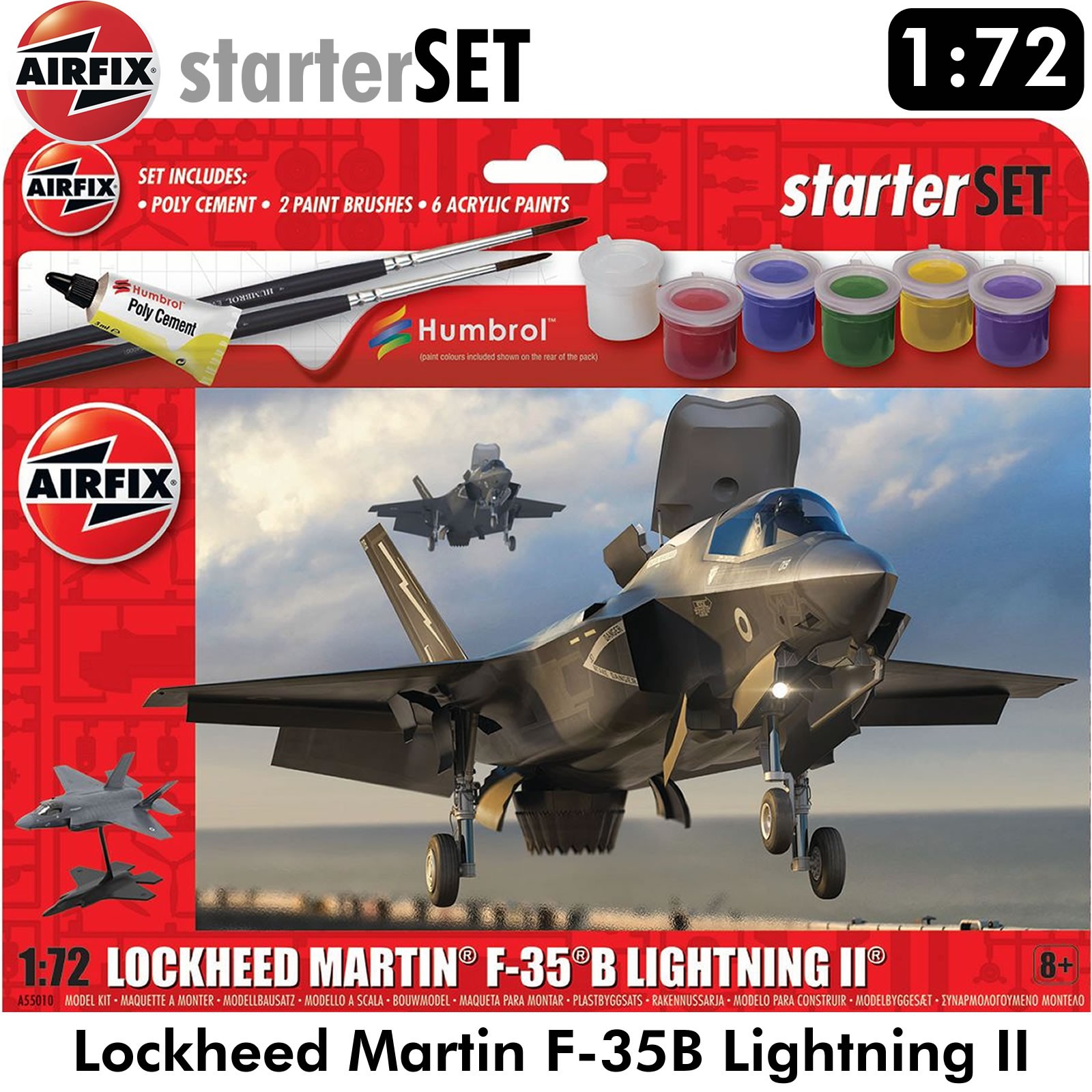 AIRFIX LOCKHEED LIGHTNING Starter Set Cement Brushes Paint 1:72 A55010