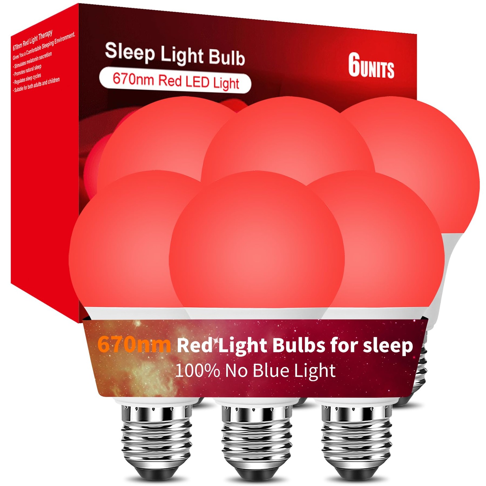 For Sleep 9w,red Night Light,670nm Led Light Bulb, A19 60w E
