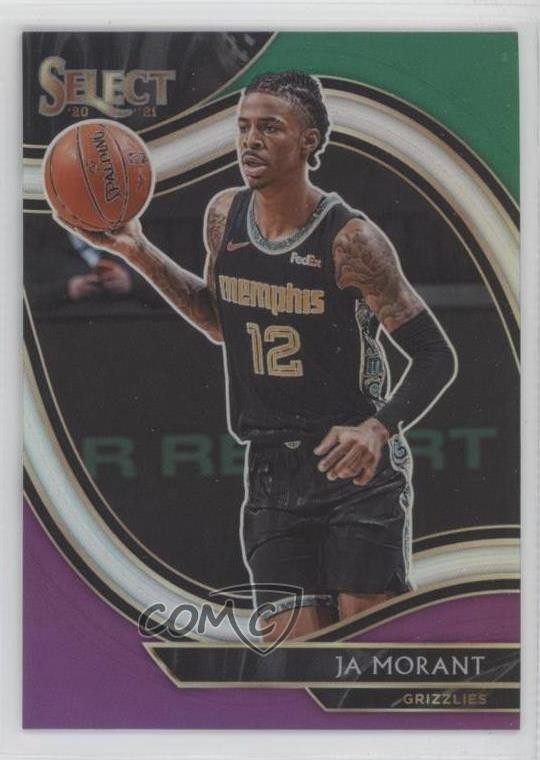 2020-21 Panini Select Courtside Green White Purple Prizm Ja Morant #255