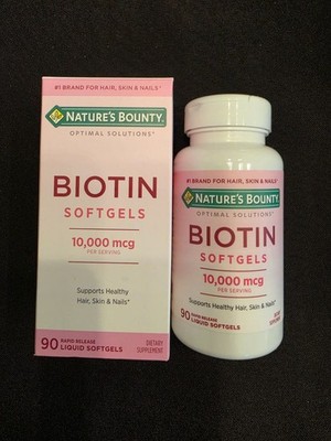 New in Box Nature's Bounty Biotin 10000 mcg Supplement, 90 Count, Exp. 12/2027