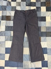 Vintage 60-70s Wrangler Bellbottoms Women's Crazy Dark Denim Jeans 36-32
