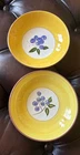 Set of 2 Stangl Pottery Soup Dessert Bowls Blueberry Pattern Art Pottery Stamp
