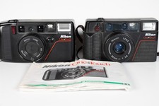 2 NIKON ONE TOUCH 35mm 1:2.8 Point  Shoot Film Cameras PARTS ONLY OR REPAIR