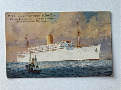 Handelsmarine Postkarte P&O Halbinsel & Oriental RMS Strathmore 491