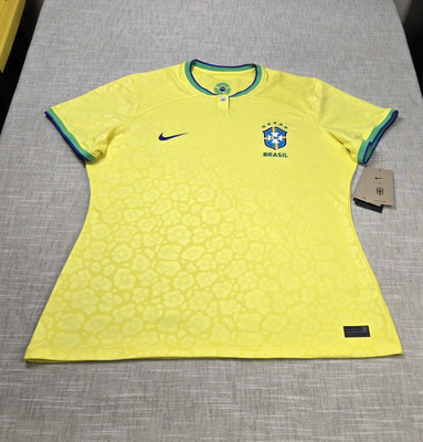 NIKE Brazil National Team 2022 Home Soccer Jersey XL Womens Yellow Green Blue