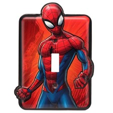 Spider-Man Embossed Metal Light Switch Plate - Bedroom Decor, Man Cave Accessory