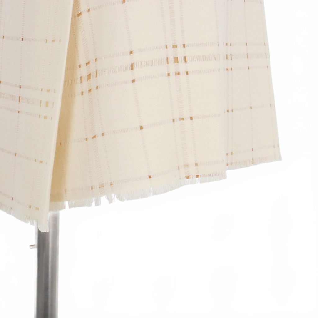 Maison Margiela 15AW Check Wrap Mini Skirt 36 Ivory White