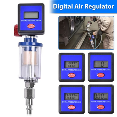 #ad #ad 1 4quot; Air Flow Regulator Digital Pressure Gauge Filter Tool Fits Paint Spray Gun $15.60
