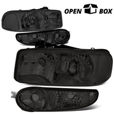 Open-box4pc Smoked Headlightbumper Lamp For 2001-2007 Gmc Sierrayukon Denali