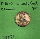 1910 S Lincoln Wheat Cent / Penny 1c VG Very Good See Pictures