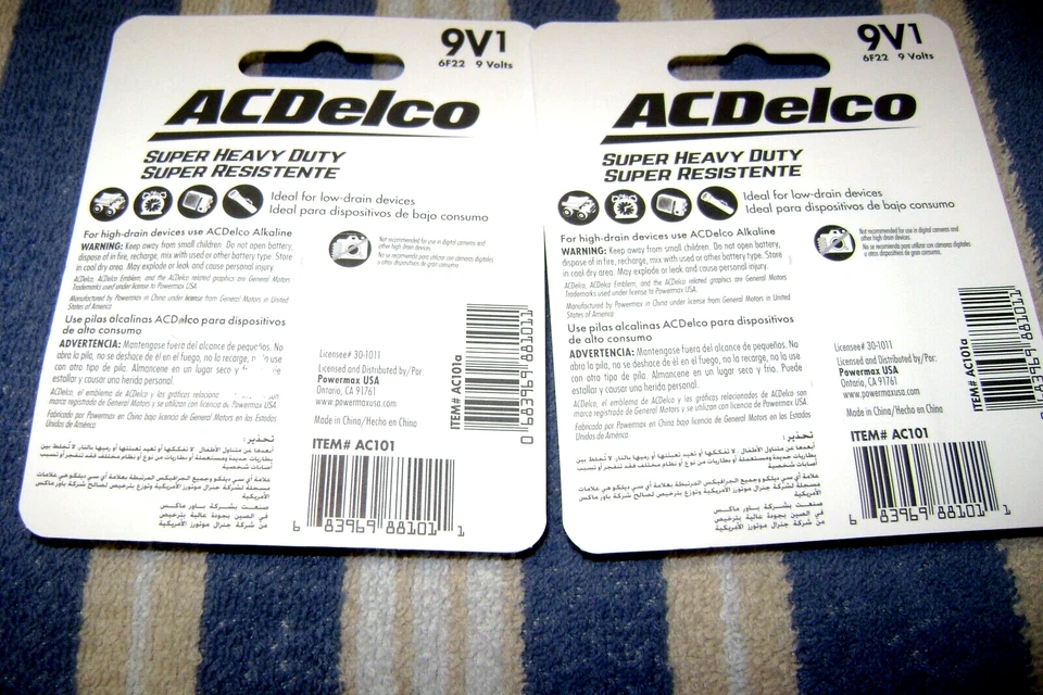 9 VOLT Batteries Super Heavy Duty ACDelco 9V NEW 2 SINGLE PACKS JUNE 2028 - Image 3 of 4