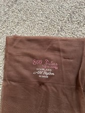 1 pair vintage 800 textured Garter stockings Size 9 1/2 brown