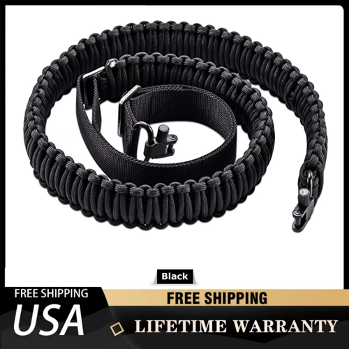 Tactical 550 Paracord Rifle Gun Sling Shotgun Crossbow 2 Point Adjustable Swivel